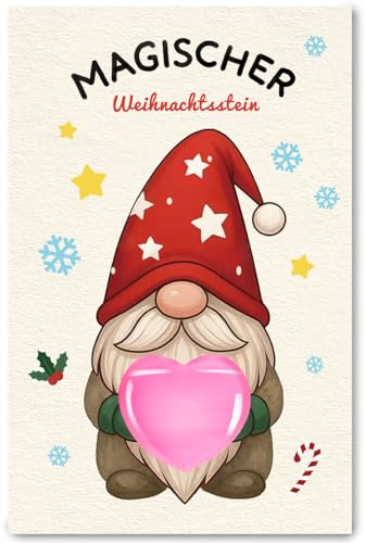 TianYueXi Gnome Gift and Gnome Accessories Christmas - 3 cm Magic Lucky Stone, Gnome Gifts for Children with Card, Lucky Charm for Boys and Girls (Pink)