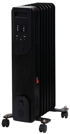 Comfort Glow Electric Oil Filled Radiator Heater, 5120 BTU, 3 Power Settings, 250 sq ft, Quiet, Safe, with Thermostat, ETL Listed, 1 Year Warranty