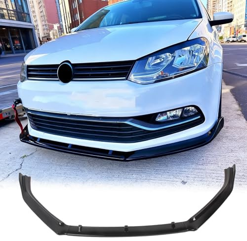 MUTUSAISI Séparateur Lèvre Avant pour Volkswagen VW Polo 5 MK V (Phase 2) 2014-2017 6C1 6R1,Voiture becquets Avant Pare-Chocs Corps pelles Garde Spoiler Accessoires(Noir Brillant)