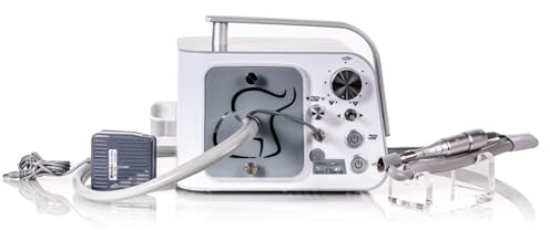 Podomonium JIMBO Fußpflegegerät mit Absaugung – Profi Nagelfräser 40.000 U/min, Micromotor mit 2,35 mm Bitaufnahme, Trockentechnik, für Podologie & mobile Fußpflege, Assembled in Europe