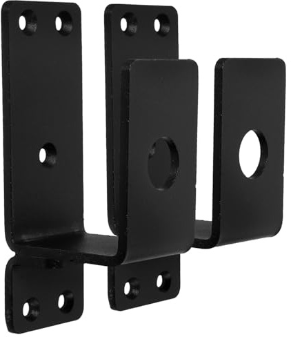 FOMIYES Support de Porte Robuste en Acier Noir Barre de Renfort Réglable 2 Pièces Tige de Support Sécurisée pour Maison Barrière de Porte Multifonction pour Protection Intérieure