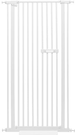 Sportello per animali domestici, griglia di sicurezza per cani e gatti, regolabile, bordi lisci e copertura in PVC, con pedale antiscivolo, per scale e balcone, bianco, 150 cm