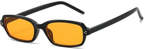 LJCZKA Small Rectangle Sunglasses for Women Men Retro Narrow Rectangular Sunglasses 90s Trendy Shades UV400 Protection