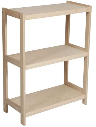 Stolarstwo Wochnik S.C. Schwerlastregal aus massivem Buchenholz, 93×50×38 cm (H×B×T), 3 Böden, bis 60 kg pro Boden, extra stabil, Werkstattregal, Kellerregal, freistehend