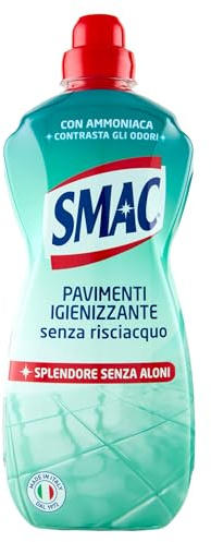Smac - Pavimenti Igienizzante, Detergente Multisuperficie con Ammoniaca, Azione Pulente Senza Risciacquo, 1000 ml