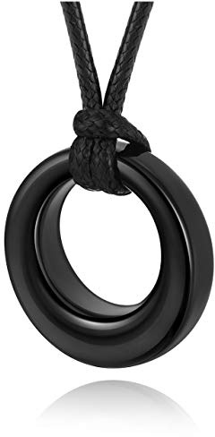 Zysta Edelstahl Asche Schmuck Memorial Urnen Anhänger Kette Kreis der Ewigkeit des Lebens Rund Ringe Pendant mit Gravur + Trichter-füllen-Kit + Mini Schraubendreher