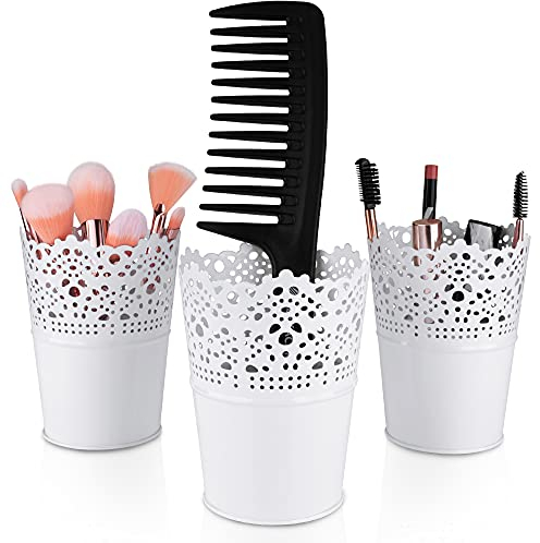 3 Makeup Organizer, Kosmetik Organizer zum Aufbewahren von Schminkpinsel, Lippenstift, Haarbürsten, Mascara usw. Pinselhalter als Becher für Make up Pinsel