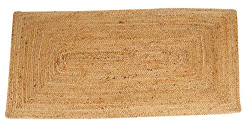 Casa Moro Jute Teppich Esha Natur 60 x 110 cm rechteckig | Teppich-Läufer Beige im Boho-Style aus Naturfaser Jute handgeflochten | Boho Chic Wohn-Deko Wohn-Teppich | MA6006