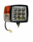J/J Faro delantero de conducción + intermitente LED 12 V-24 V 27 W derecho cable con toma de 4 pines universales para tractor agrícola excavadora cosechadora