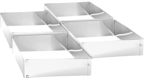 Rosenstein & Söhne Backrahmen Backofen: 4er-Set Edelstahl-Backrahmen, verstellbar auf maximal 47 x 38 cm (für Pizza, Backform rechteckig, Springform)