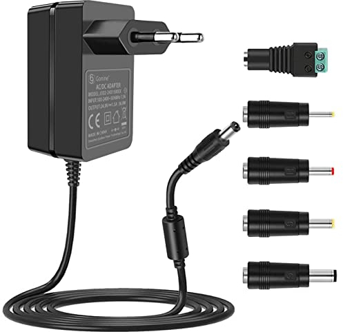 Gonine Adaptateur Secteur 24 V 1,5 A 100~240 V AC vers DC 24 V 1,5 A Convertisseur 24 VDC 1500 mA 1000 mA 800 mA 600 mA 400 mA 200 mA Adaptateur pour Bande LED, caméra de vidéosurveillance