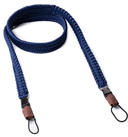 C-Rope Kameragurt THE TRAVELER handgeflochten aus Paracord, Schultergurt mit Schnellverschluss, 125cm, Navy Blau