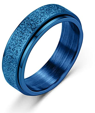 Aeici Anillo de alianza para hombre, anillo de anillo Spinner de 6 mm mate, anillo de acero para hombre, one size, Metal