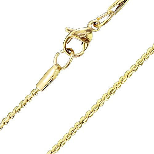 Treuheld® Dünne Zopfkette in 3 Farben | Halskette 1,5mm breit [02.] gold