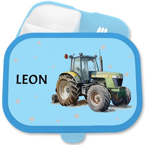 Brotdose Campus für Mepal - Brotbox Trecker Lunchbox Traktor Kinder I Schlepper Vesperbox Bulldog - 750 ml - Blau - schulkind vesperdose kindergarten bagger traktorfans tractor