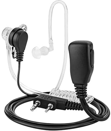 Kenwood Security Headset Funkgerät Ohrhörer Kopfhörer Schallschlauch Mikrofon - 2 -Pin 2,5mm 3,5mm Klinke Metall Clips