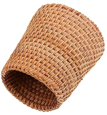 NUOBESTY 3pezzi Cestino Portapenne Rattan Intrecciato Organizer Per Scrivania Design Creativo e Resistente Per Casa e Ufficio Capacità Ottimale Per Cancelleria e Piccoli Oggetti