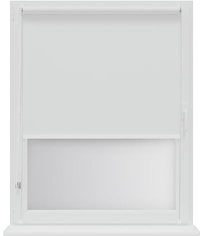 RENA Verdunklungsrollo Ohne Bohren Rollos für Fenster für Innen Jalousien Klemmrollos Fensterrollo Verdunklung Sichtschutz Sonnenschutz Maßgeschneidertes Rollo Weiß 95x150 cm