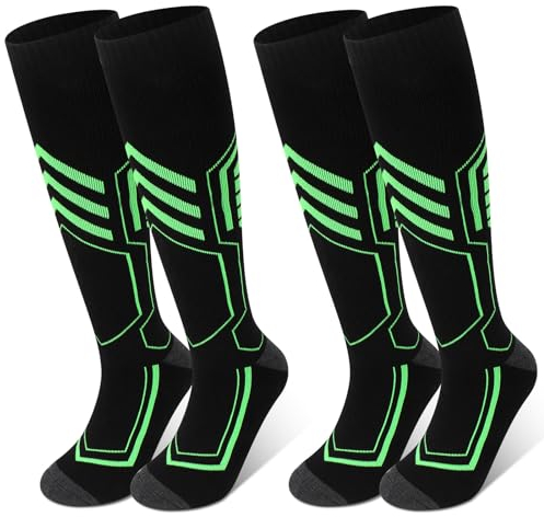 ytorgr 2 Paia Calze da Sci Termiche Imbottite per Uomo, Calzettoni per Neve, Calza da Montagna