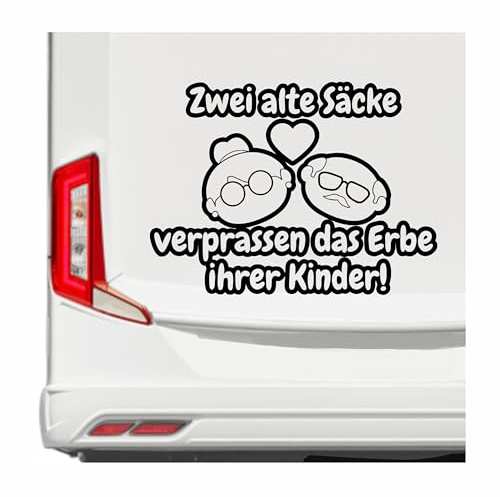 KLEBEKÖNIG lustiger Aufkleber - Zwei alte Säcke Rentner - groß Camping Autoaufkleber Wohnwagen Wohnmobil Dekor Caravan Wohnanhänger Camper