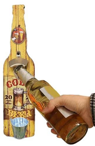 Abrelatas montado en la pared, abridor de botellas de pared, abrebotellas colgante, abrebotellas, abrebotellas montado en la pared, abrebotellas de cerveza con soporte de almacenamiento para tapas