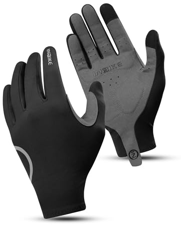 INBIKE Guanti Bici invernali Guanti invernali da Uomo e Donna Guanti ciclismo Touchscreen Antivento Termico Sportivi per Guida Pesca Corsa Nero,L