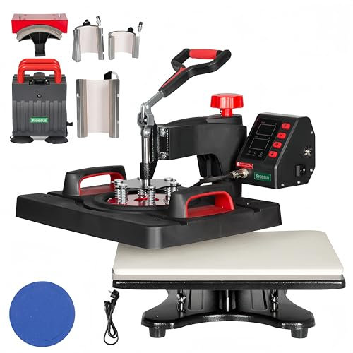 LetCart Transferpresse 38x29cm Hitzepresse Heat Press Heißpresse, T-Shirt Presse Maschine Hitzepresse Maschine DIY Heat Press mit Digitaler LED-Temperatur- und Zeitcontroller (8 in 1)