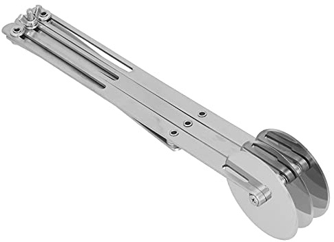 Naroote Pastry Cutter, Pizza Cutter Food Grade Polished Stainless Steel Pasta Cutter Wheel with Adjustable Roller for Pastries, Dough, Pizzas and Cakes (Tricycle knife)
