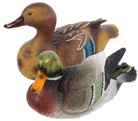 RORPOIR 2pièces Statues Flottantes Canard Colvert Résine Décorations Flottantes Extérieures pour Jardin Bassin Piscine Ornement Décoratif Polyvalent