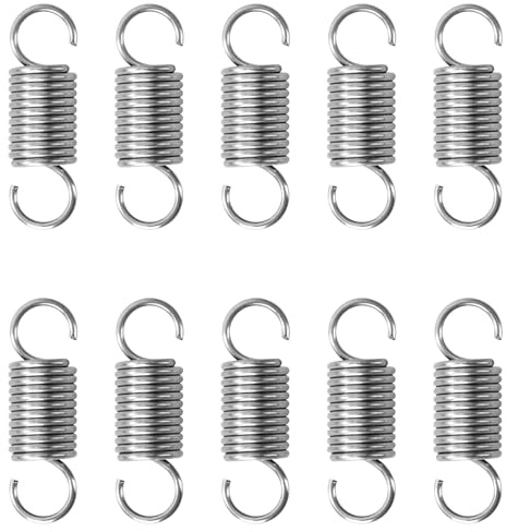 GUNGY Zugfedern mit Haken Edelstahl Zugfeder Spannfeder 30mm Außendurchmesser 10mm Drahtdurchmesser 1,2 mm Maximale Zugkraft 3,16kg 1,2x10x30mm 10 Stück