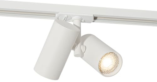 Qazqa Modern Schienenleuchte für Schienensystem - Iconic - Weiß, Rund, 2-flammig, 5.6cm, Ideal als Küche lampe und