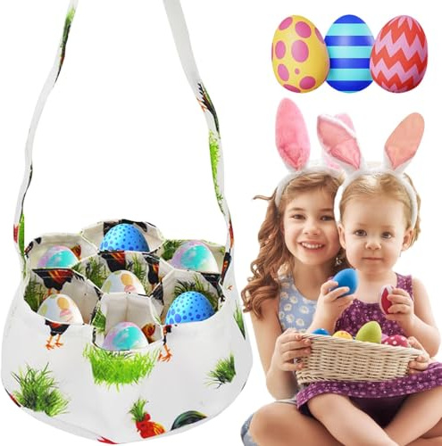 Cesta para la recogida de huevos, cesta para huevos de gallina, huevera plegable de 7 bolsas para la recogida - Encimera porta huevos, cubo para guardar los huevos en la granja con asa, puerta