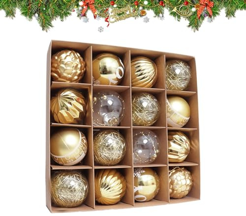 16 Stück Weihnachtskugeln Kunststoff, Christbaumkugeln Weihnachtsbaumkugeln Set, Weihnachtskugeln Weiß & Rot,Weihnachtsbaumkugeln Für Weihnachtsdeko Außen Innen