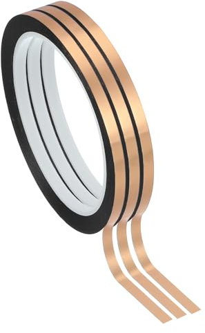 PATIKIL Cinta Película Poliéster Metalizada 5mm x 50 Metros, Paquete 3 Cinta Decorativa Metálica dorado palo Cinta Adhesiva Espejo Para Detalles Pared Acento Artes Gráficas Molduras | Metalizada, Cinta Decorativa Metálica, Cinta Adhesiva Espejo, Para Detalles Pared Acento Artes Gráficas Molduras