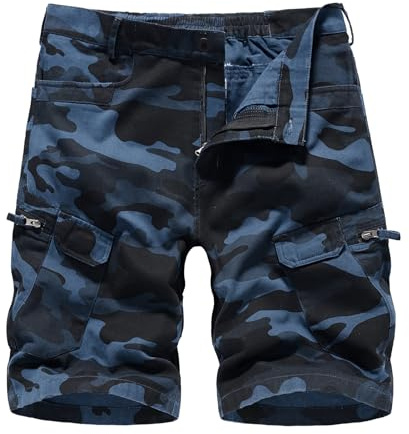 Btmpmcs Pantaloni Corti Uomo Casual Cargo Shorts Pantaloncini Sportivi Estivi Leggeri Traspirante Bermuda Cotone Lavoro Tattici Pantalone Corto con Multi-Tasche Militari Baggy Shorts Escursionismo