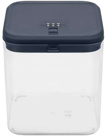 perfk Boîte de rangement verrouillable pour téléphone portable, casier de téléphone de bureau, conteneur de stockage de mot de passe pour réfrigérateur, Gris Bleu