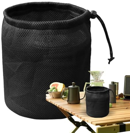 Porta mollette – Borsa a rete per esterni, organizer elastico, impermeabile, per appendere spille, accessori per lavanderia, borsa multiuso per escursionismo, zaino in spalla, bagno, nero