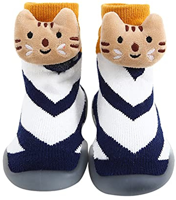 Chaussettes antidérapantes pour enfant - Chaussons pieds nus pour enfant - Chaussettes de chalet - Chaussons garçon 26 - Chaussures d'apprentissage de la marche pour bébé - Patchs d'hiver pour fille