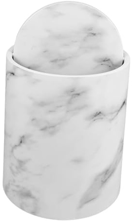 TOYZFRIENDY Cubo de Basura de Cocina 12l Tapa Abatible Color Claro Jaspeado Plástico Duradero para Oficina Baño Sala de Estar Dormitorio Elegante y Funcional