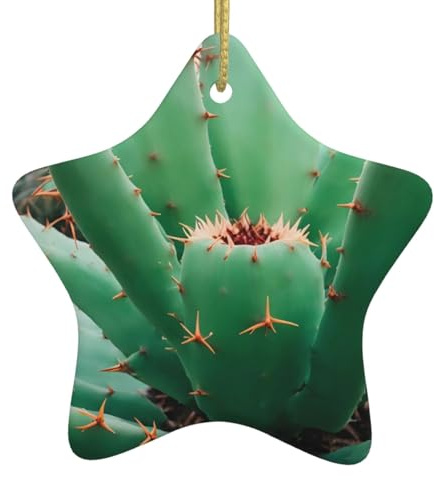 Christmas Tree Ceramic Hanging Star Pendant WHJDPP Agave Cactus Printing Homes, Shopping malls, supermarkets and Stores