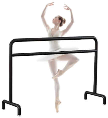Barra de Ballet Negra de Metal de Doble Capa para compresión de piernas y Estiramiento, Apta para Adultos y niños.