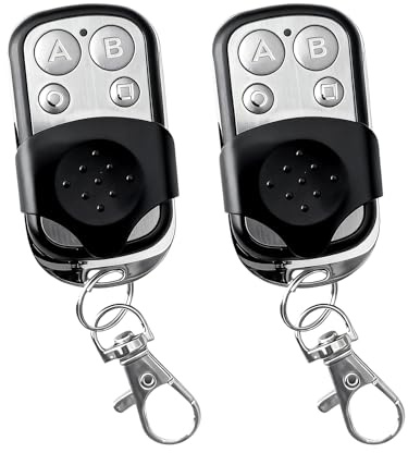 Stalora Set di 2 telecomandi universali 433,92 MHz per cancello e garage, copiatrice di codice fisso, 4 pulsanti, compatibile con porta scorrevole e auto