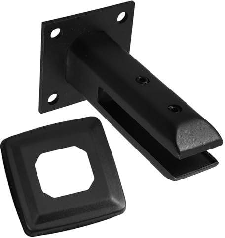 MAGICLULU Pince à Verre pour Rampe D'escalier en Acier Inoxydable 201, Support de Sol Noir Décoratif, Clip de Fixation pour Garde-corps en Verre, Accessoire pour Poteau D'escalier, Usage