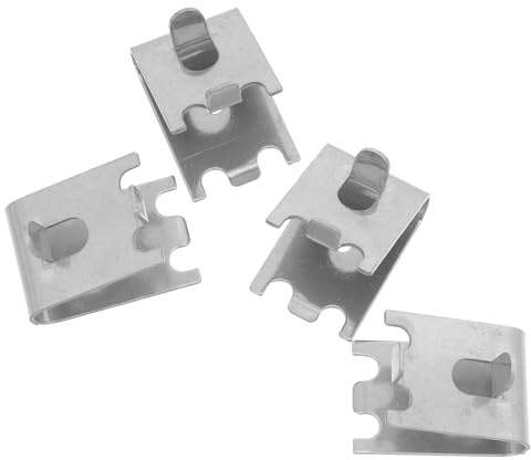VILLCASE Refrigerator Hardware Accessories 4Pcs Stainless Steel Adjustable Shelf Clips with Hanging Hooks for Fridge Storage