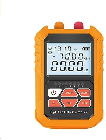 LLOOPK Tester fibra ottica, 3 in 1 mini penna a fibra ottica ad alta precisione, misuratore di potenza a luce rossa 5 km lampada tester in(5km ithium battery)