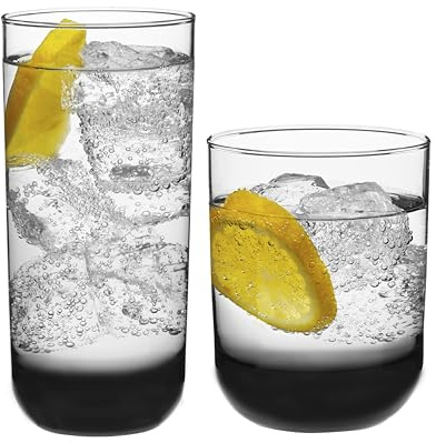 Libbey Polaris Ensemble de 16 verres avec verres et pierres fumées