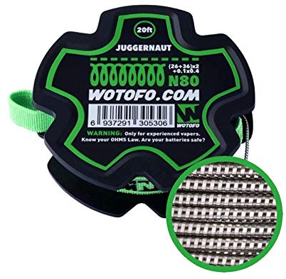 Juggernaut WOTOFO WIRE DRAHT WICKELDRAHT für Verdampfer Selbstwickler N80 Ni80 RBA, 20ft = 6 Meter