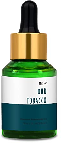 MitFlor OUD TABACCO Olio Profumato Singolo per Sapone e Candele, Olio per Aromaterapia, Profumo di Uomini e Legno per Fragranza Domestica, 30 ml
