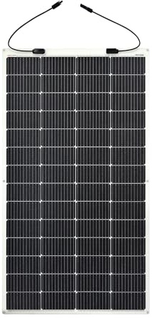 enjoy solar® ETFE Semiflexibel Monokristallin Solpanel 200W 24V, 182 * 182mm Solceller med 10 Busbars - Perfekt för Husbil, Balkonganläggning, Trädgårdshus, Båt