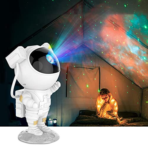 Ergocar Proyector de Luz Nocturna de Astronauta, Proyector de Cielo Estrellado LED con Mando a Distancia y Temporizador, ángulo Ajustable Proyector de Estrella Astronauta, para Sala, Juegos y Fiesta